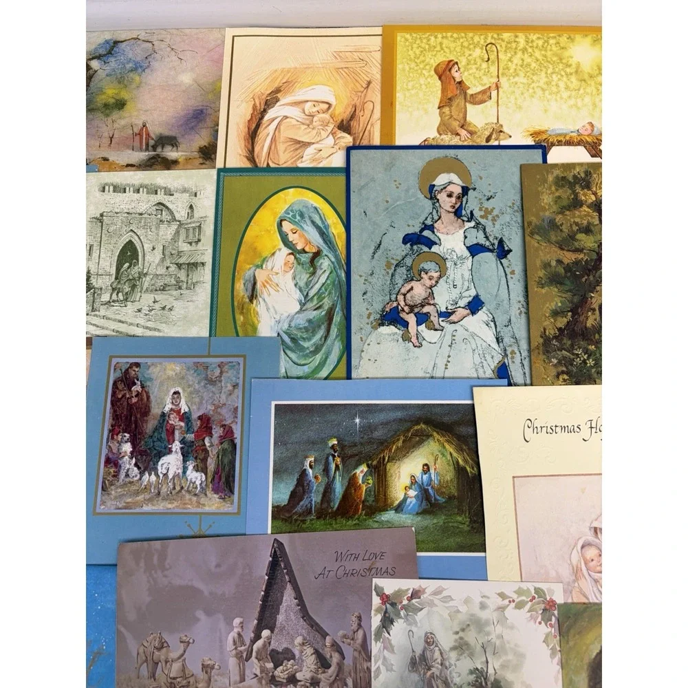Vintage Christmas Cards Fronts ONLY for Scrapbooking Crafts Decoupage Lot of 50+